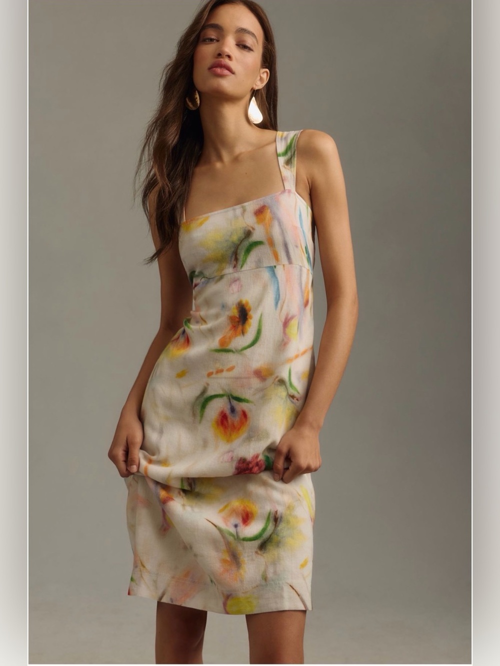 Klaas Jonkman Sleeveless Square-Neck
Linen Midi Dress - Large - Picture 1 of 10